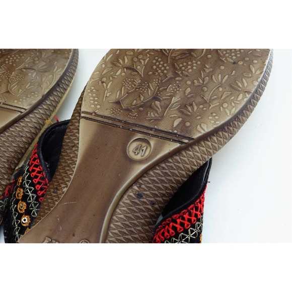 Himalaya Sz 41 M Black Flip Flop Fabric Women Sandals‎ - Picture 10 of 12